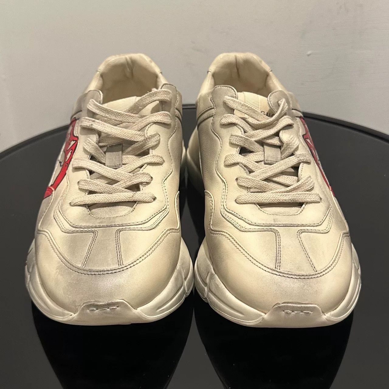 Gucci gucci rhyton leather sneakers with lips print Size US 8 / EU 41 - 2 Thumbnail