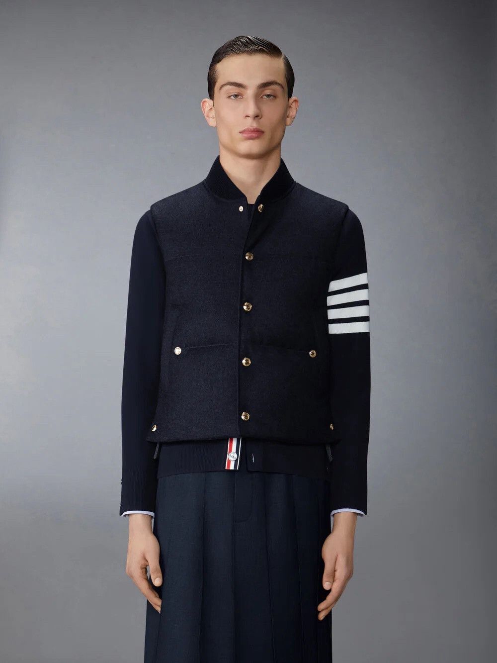 Thom Browne thom browne striped down vest for men Size US M / EU 48-50 / 2 - 9 Thumbnail