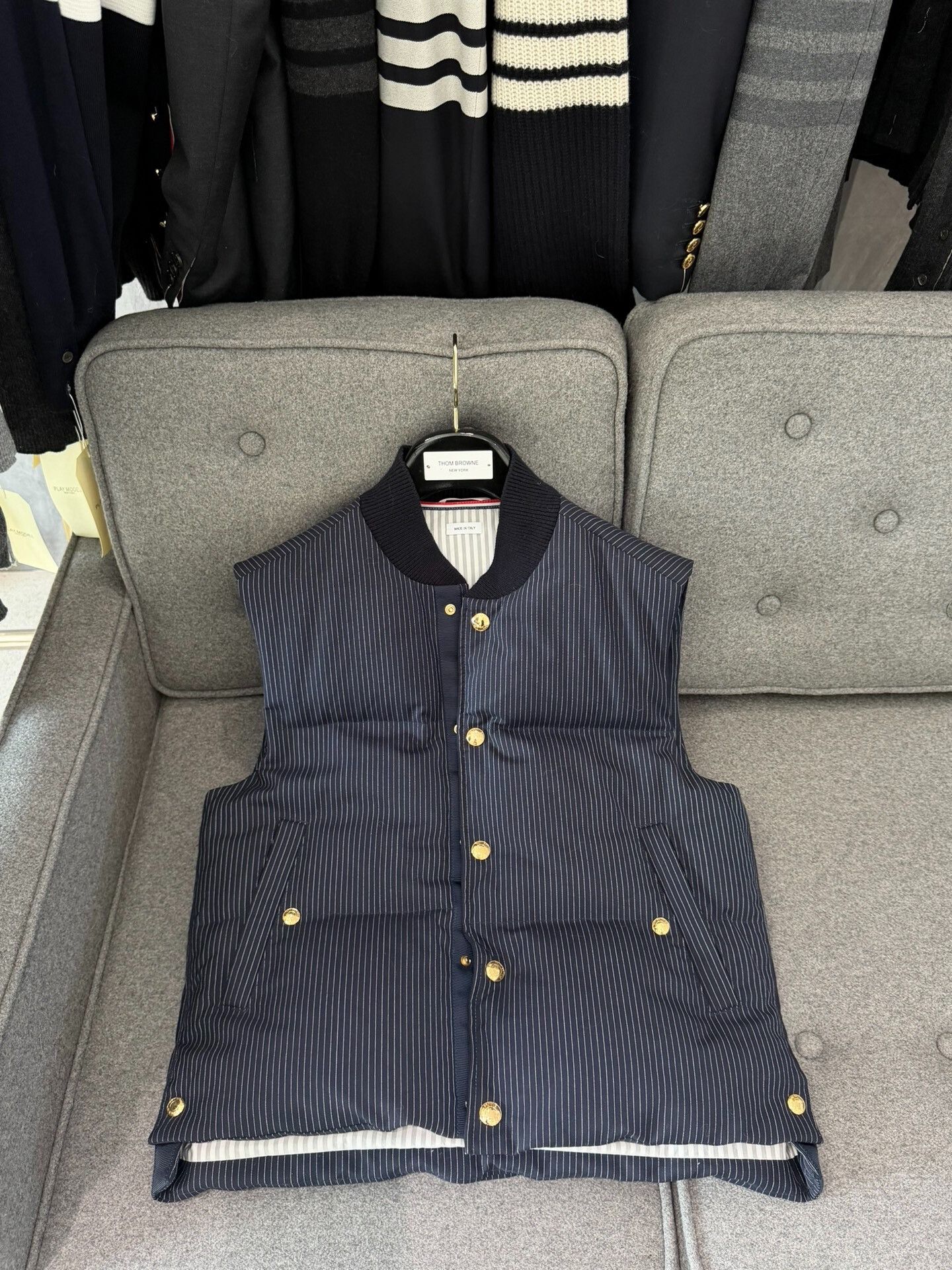 Thom Browne thom browne striped down vest for men Size US M / EU 48-50 / 2 - 3 Thumbnail