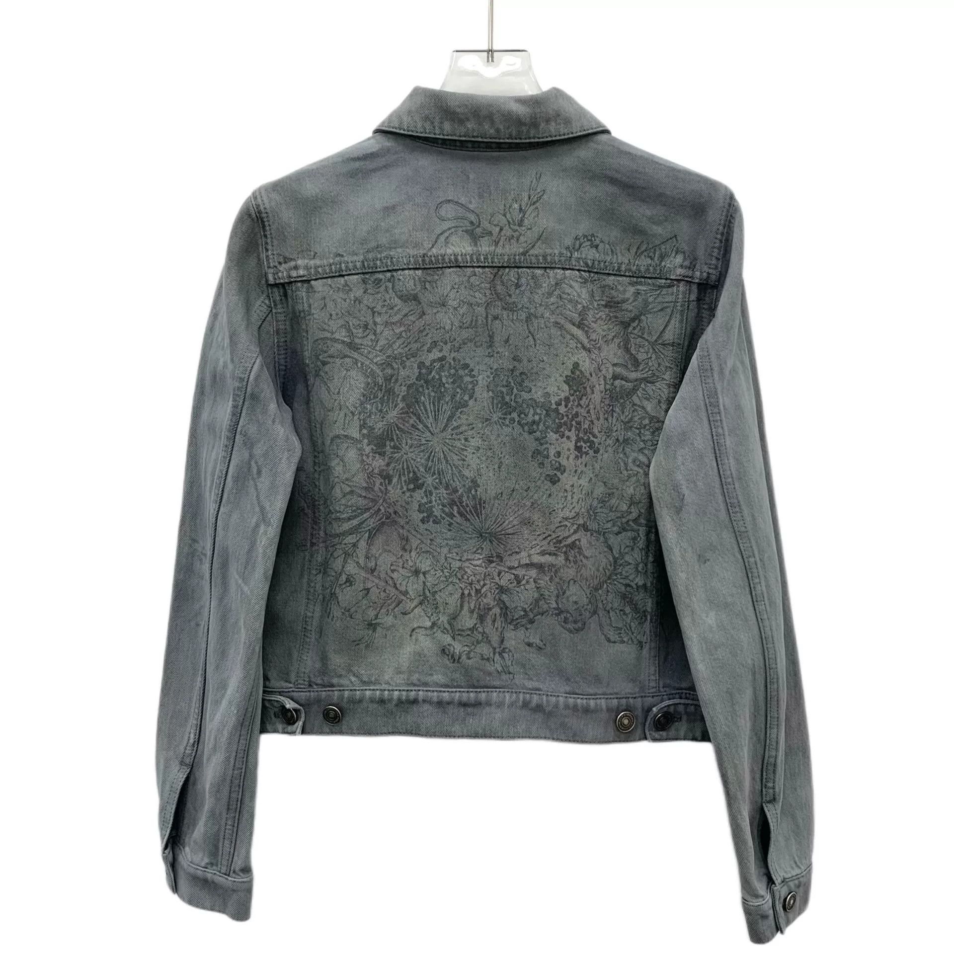 Dior Dior Gray Washed Bee Embroidery Denim Jacket Size US S / EU 44-46 / 1 - 2 Thumbnail