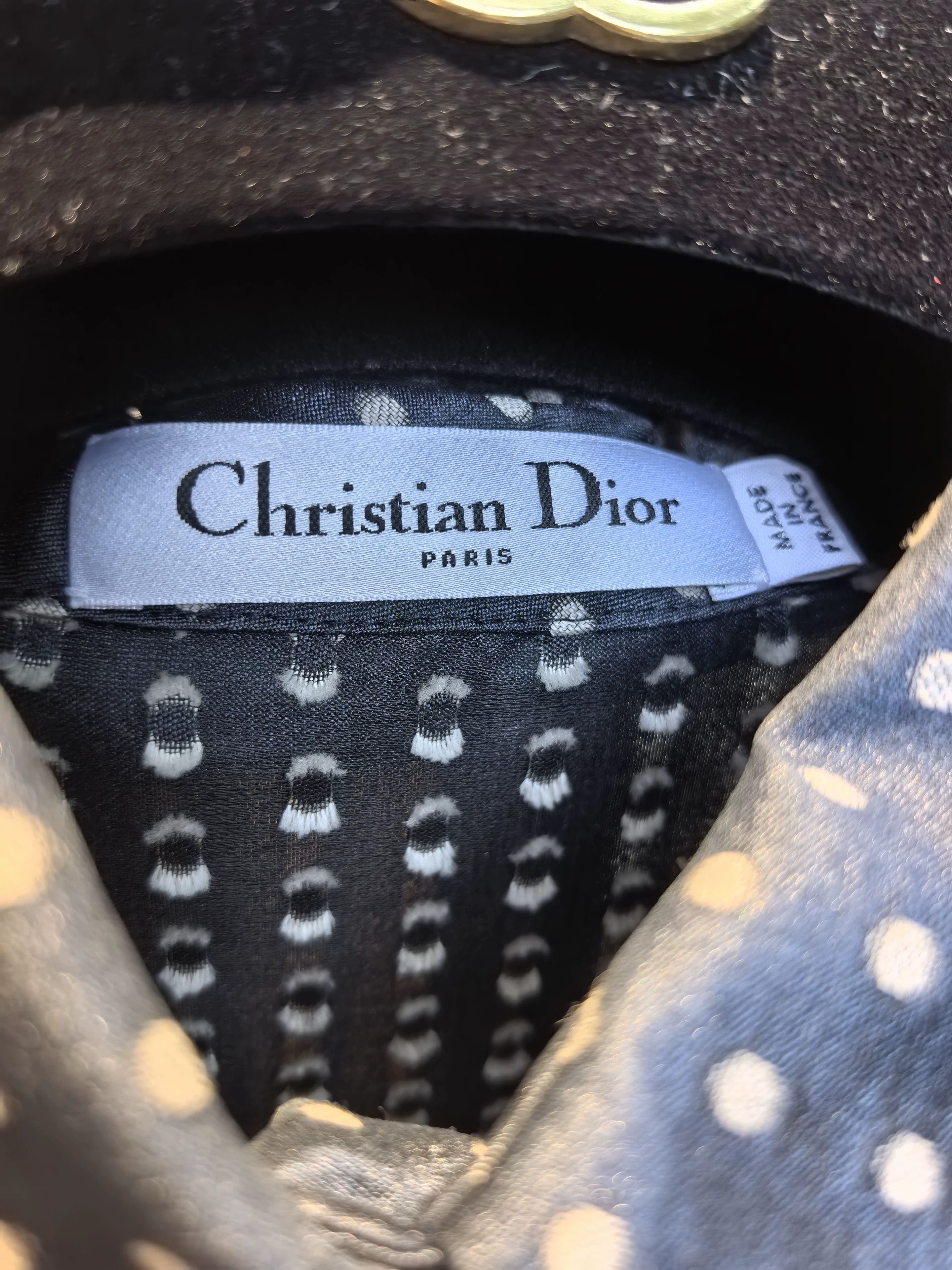 Dior navy polka dot silk dress by dior Size US 34 / EU 50 - 7 Thumbnail