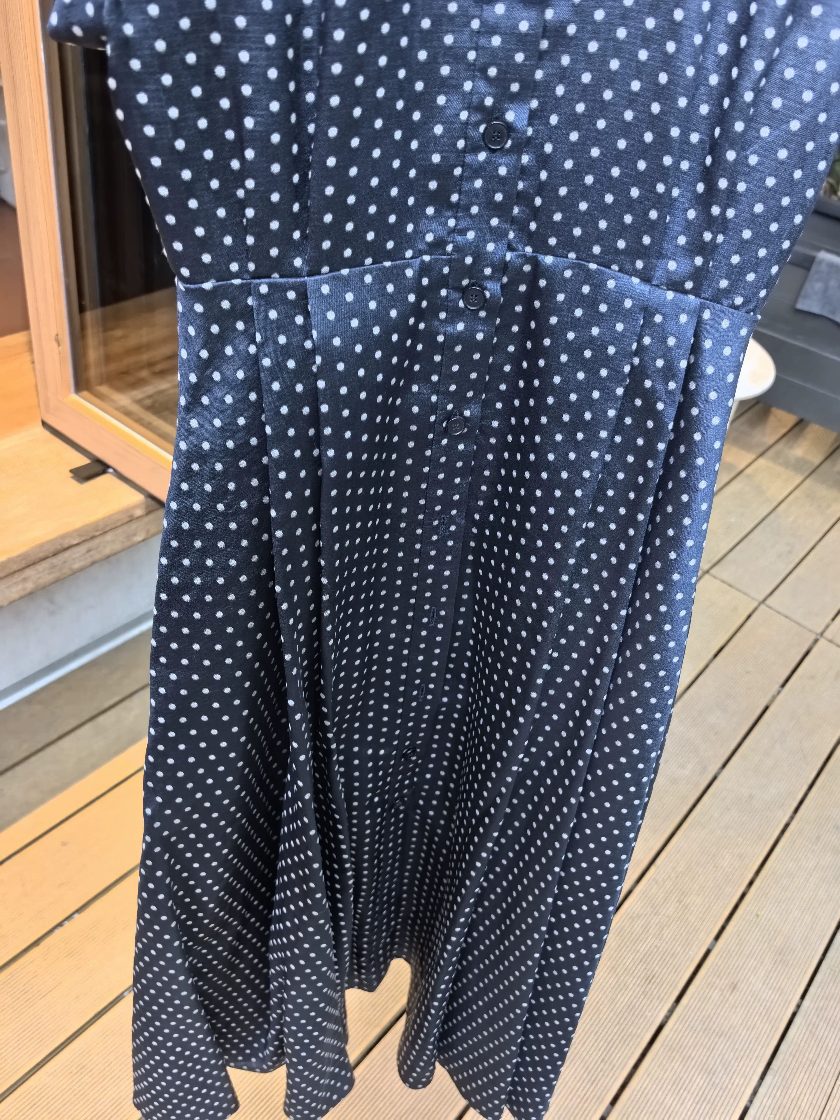 Dior navy polka dot silk dress by dior Size US 34 / EU 50 - 6 Thumbnail