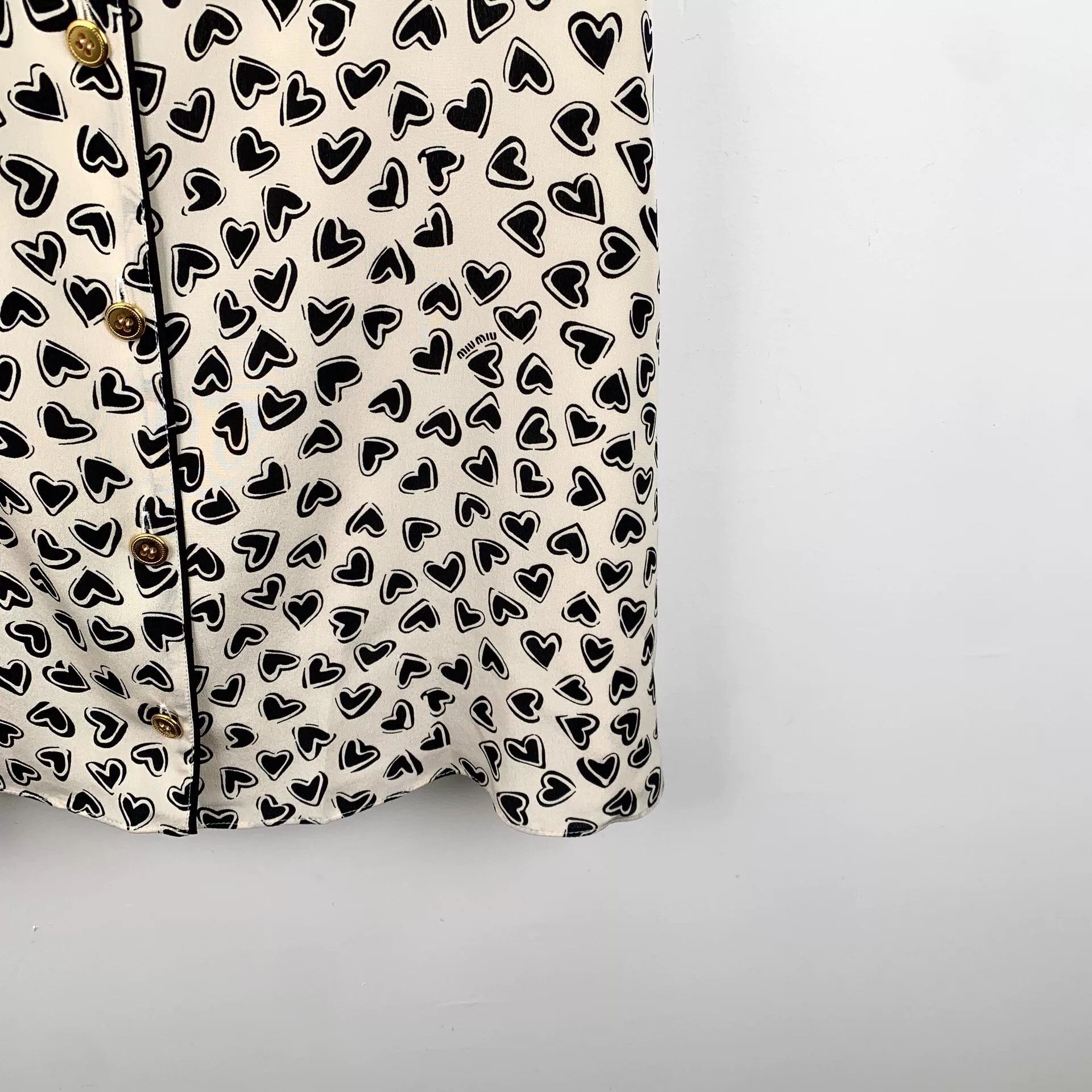 Miu Miu miu miu heart print silk short dress Size US 38 / EU 54 - 4 Thumbnail