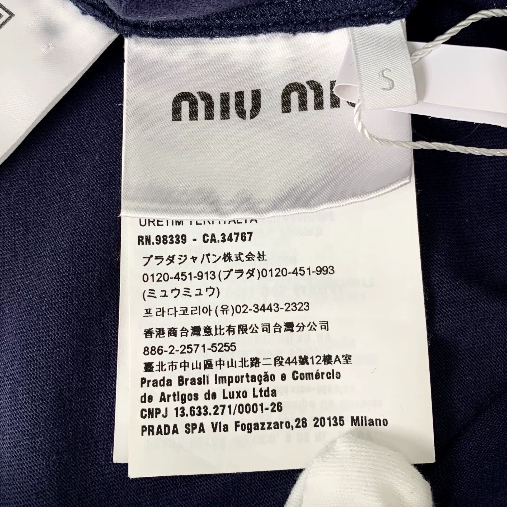 Miu Miu miu miu navy logo collar short sleeve t-shirt Size US S / EU 44-46 / 1 - 7 Thumbnail
