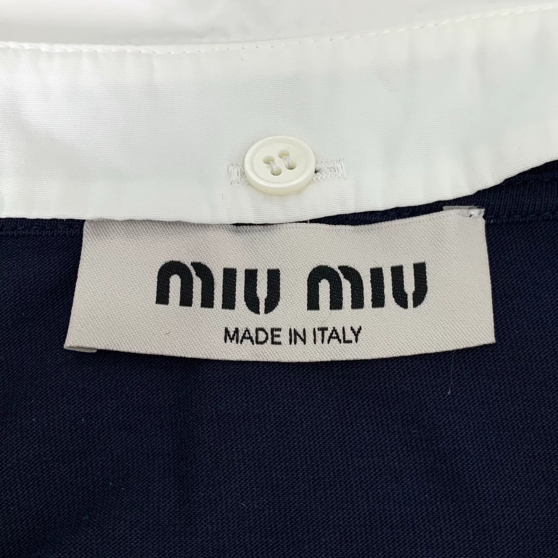 Miu Miu miu miu navy logo collar short sleeve t-shirt Size US S / EU 44-46 / 1 - 6 Thumbnail