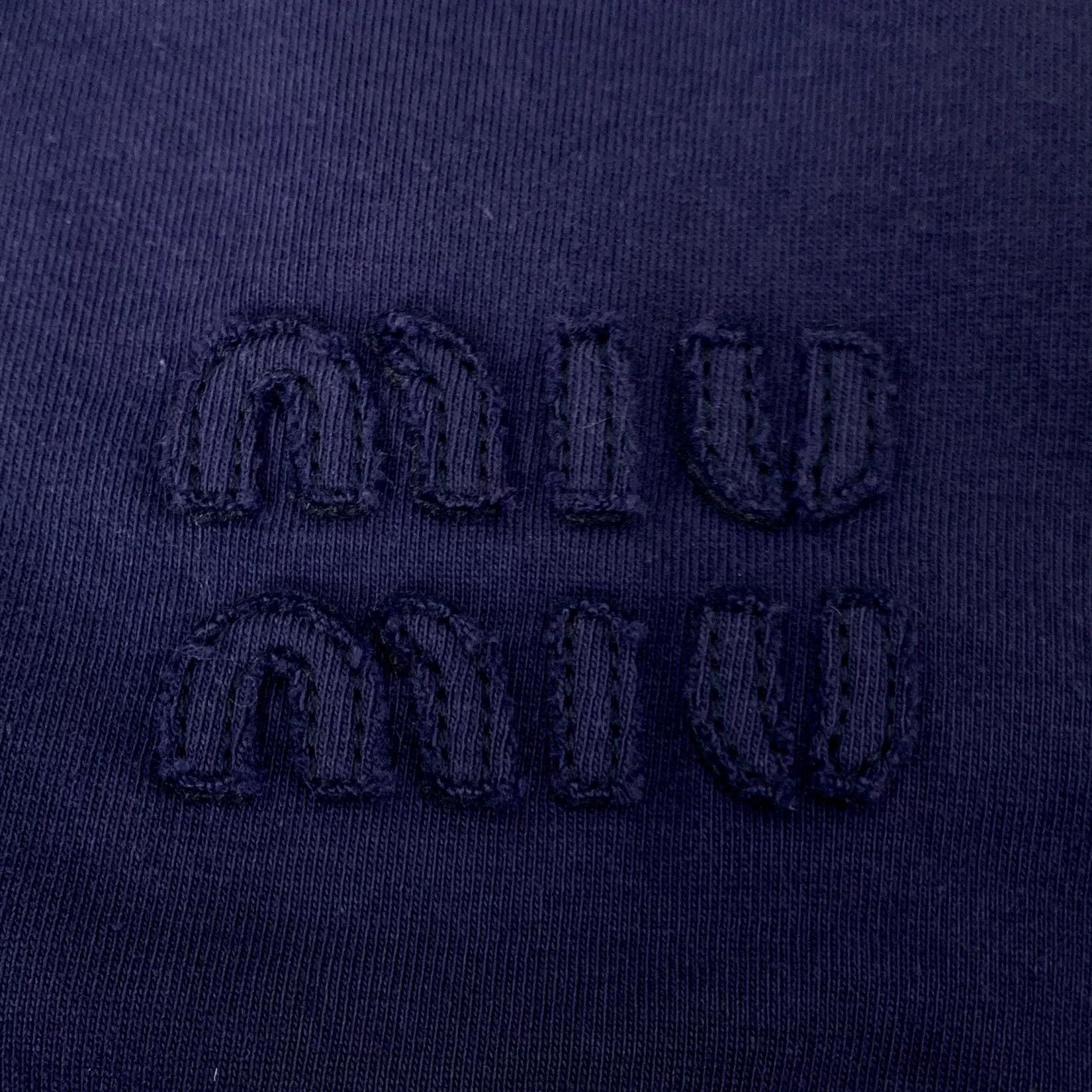 Miu Miu miu miu navy logo collar short sleeve t-shirt Size US S / EU 44-46 / 1 - 5 Thumbnail