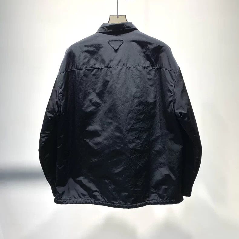 Prada Prada Black Collared Cotton Jacket Size US M / EU 48-50 / 2 - 2 Thumbnail