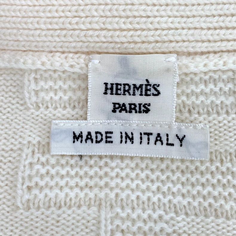 Hermes Hermes Beige Knit V-Neck Cardigan Size US XXS / EU 40 - 5 Thumbnail