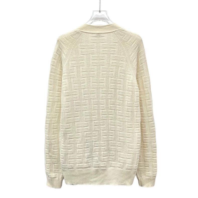 Hermes Hermes Beige Knit V-Neck Cardigan Size US XXS / EU 40 - 2 Thumbnail