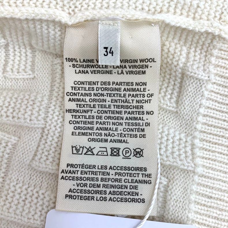 Hermes Hermes Beige Knit V-Neck Cardigan Size US XXS / EU 40 - 6 Thumbnail