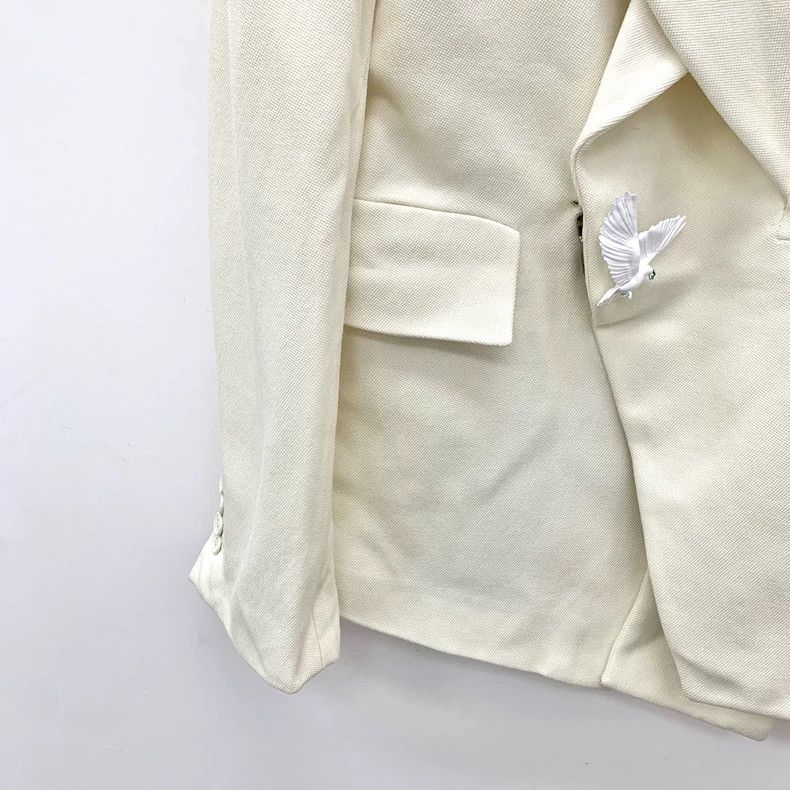 Louis Vuitton Louis Vuitton Ivory Wool Blazer Coat Size US S / EU 44-46 / 1 - 4 Thumbnail