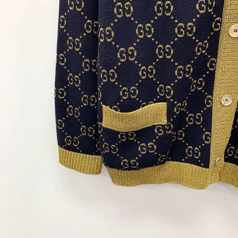 Gucci Gucci Blue Logo Knit Cardigan Coat Size US S / EU 44-46 / 1 - 4 Thumbnail