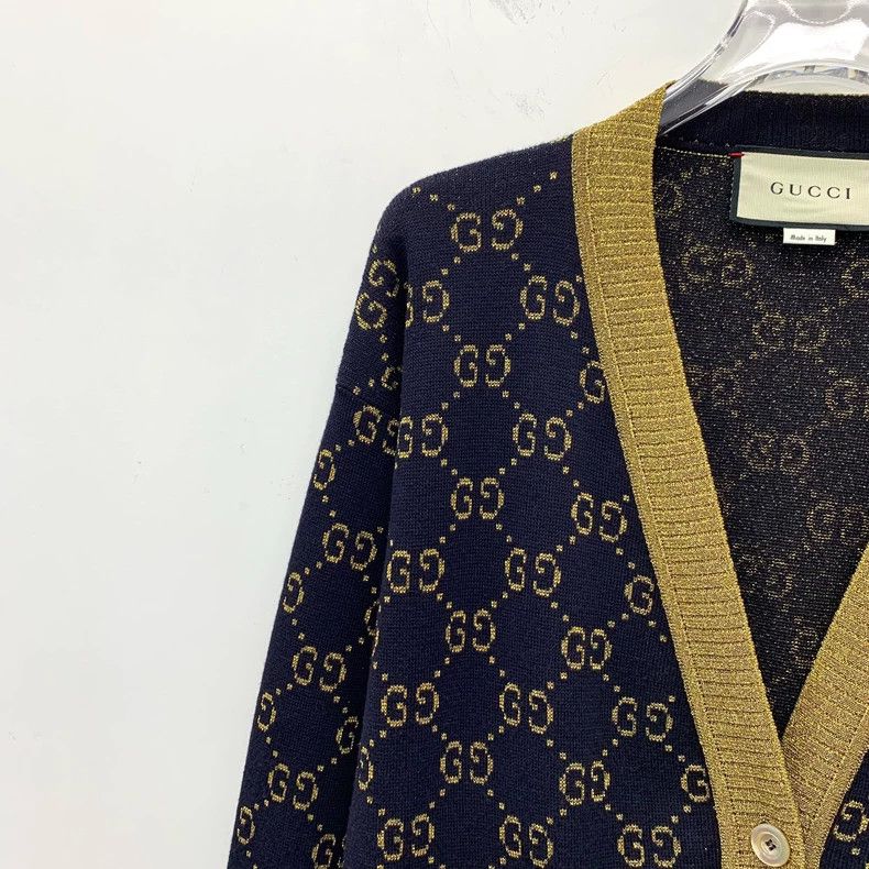 Gucci Gucci Blue Logo Knit Cardigan Coat Size US S / EU 44-46 / 1 - 3 Thumbnail