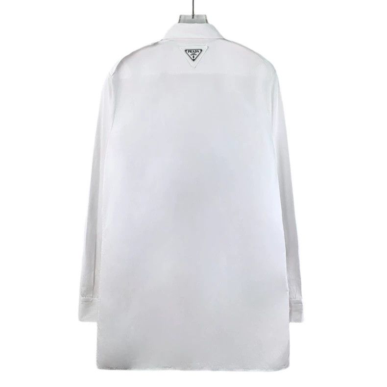 Prada Prada White Triangle Logo Cotton Shirt Size US S / EU 44-46 / 1 - 2 Thumbnail