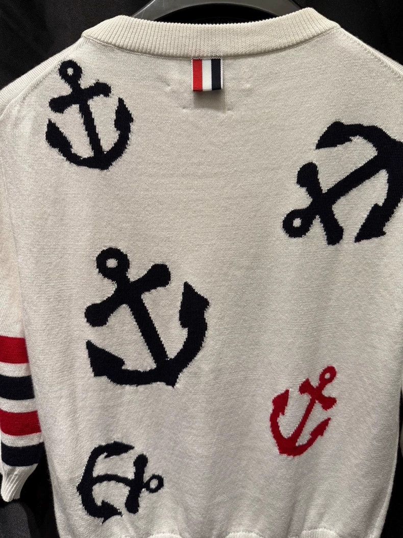 Thom Browne THOM BROWNE Anchor Knit Short-Sleeve Top Size US S / EU 44-46 / 1 - 5 Thumbnail