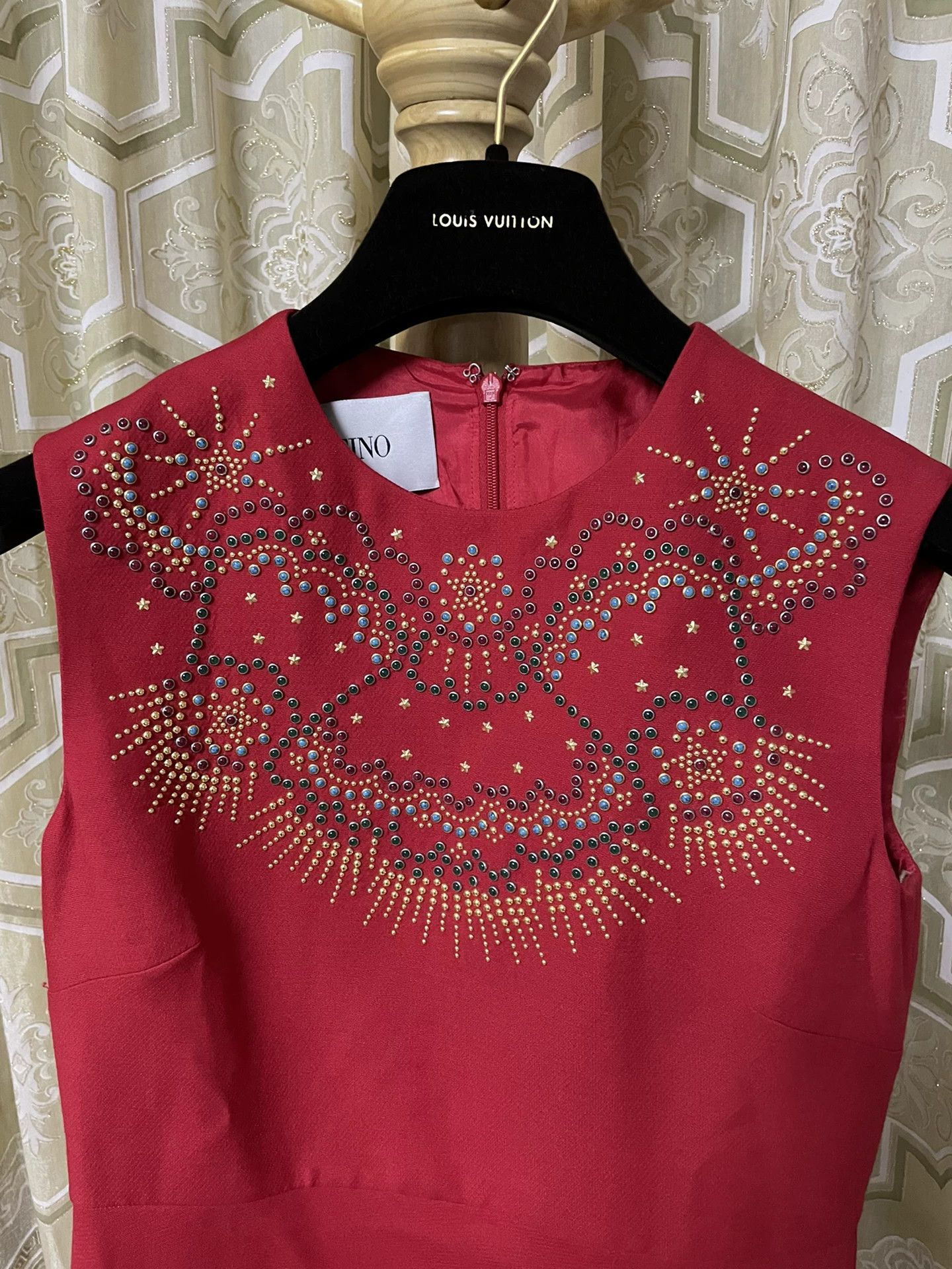 Valentino Valentino Red Embellished Dress Size US M / EU 48-50 / 2 - 4 Thumbnail
