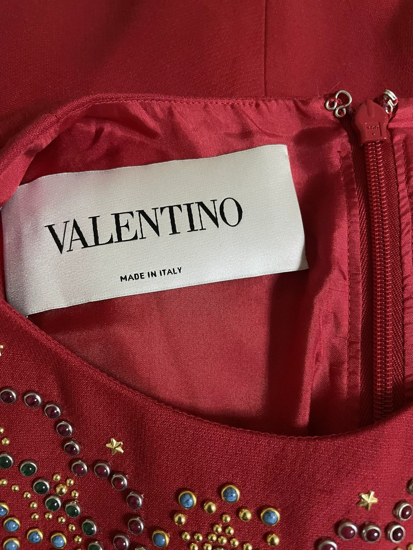 Valentino Valentino Red Embellished Dress Size US M / EU 48-50 / 2 - 5 Thumbnail