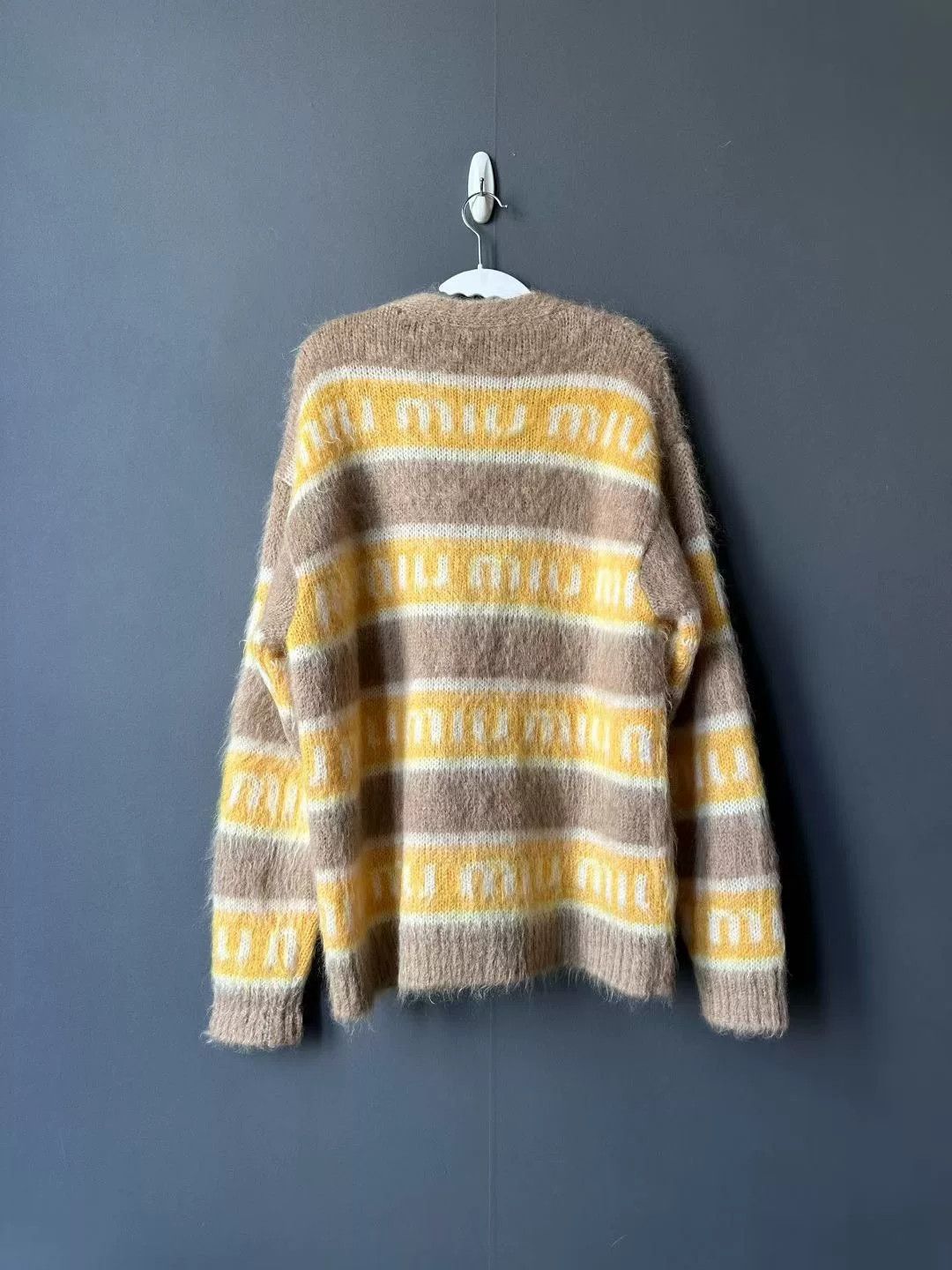 Miu Miu miumiu mohair cardigan with stripes Size US S / EU 44-46 / 1 - 2 Thumbnail