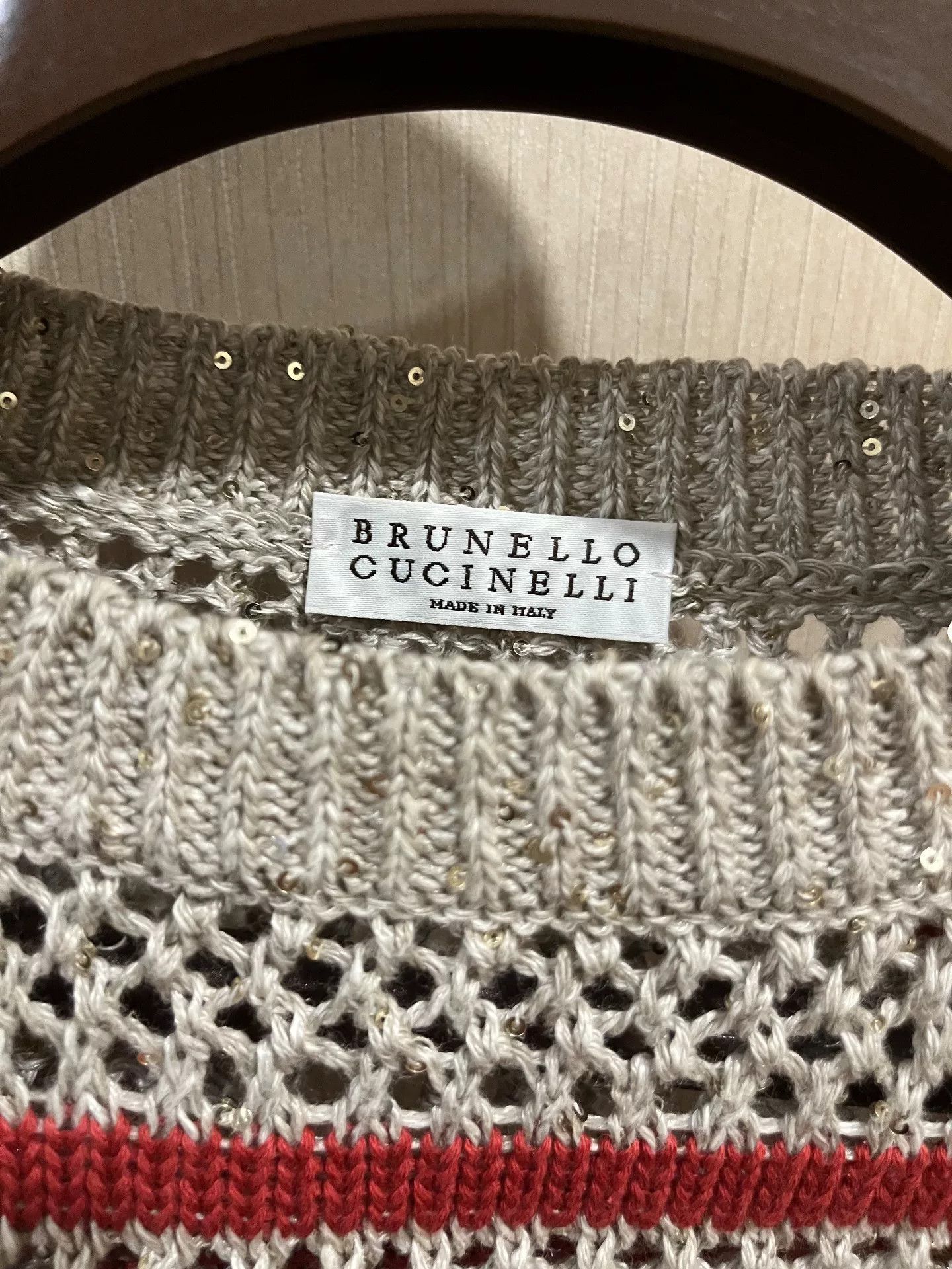 Brunello Cucinelli Brunello Cucinelli Linen Sequin Knit Top Size US S / EU 44-46 / 1 - 2 Thumbnail