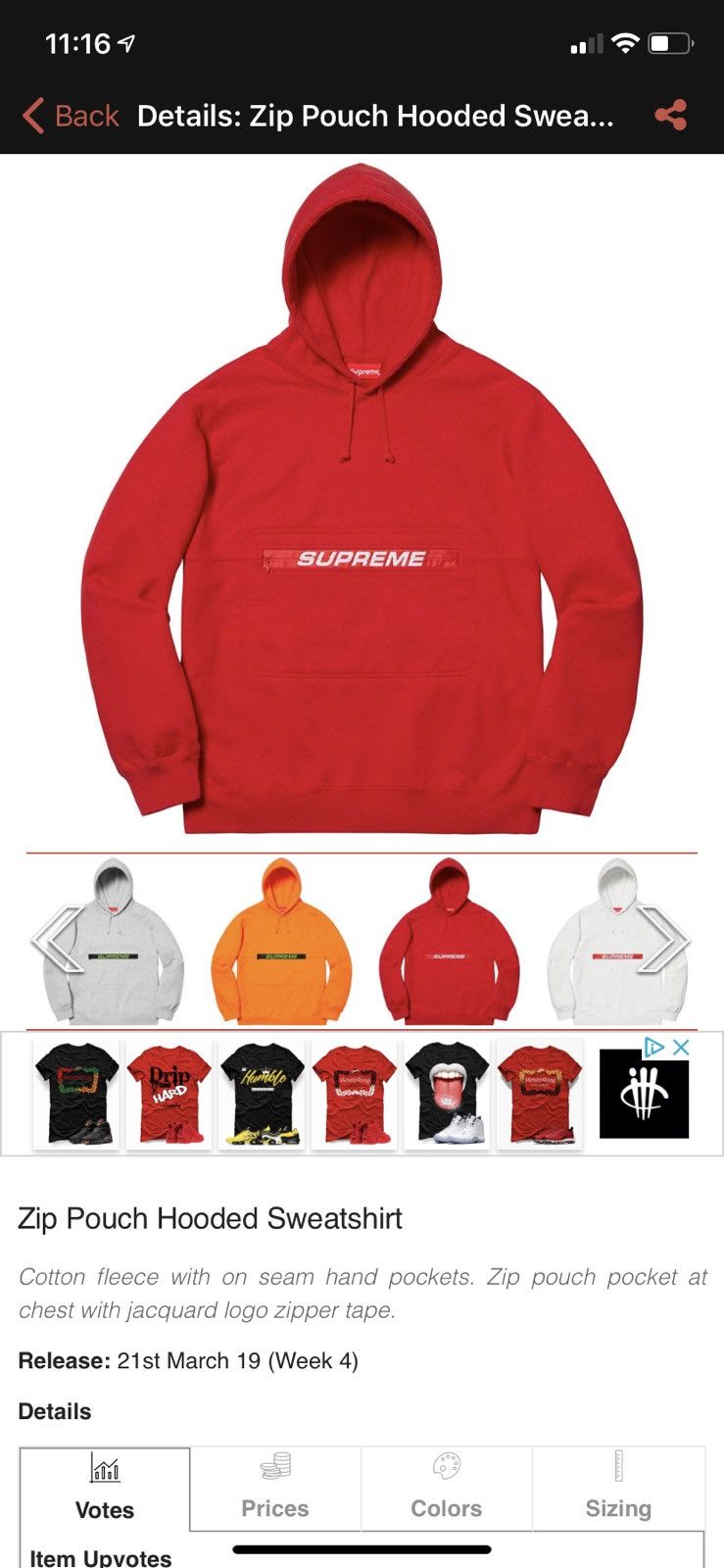 Supreme pouch hoodie online