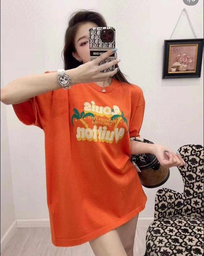 Louis Vuitton LV 2024 Orange Coconut Tree Knit Tee Size US M / EU 48-50 / 2 - 9 Thumbnail