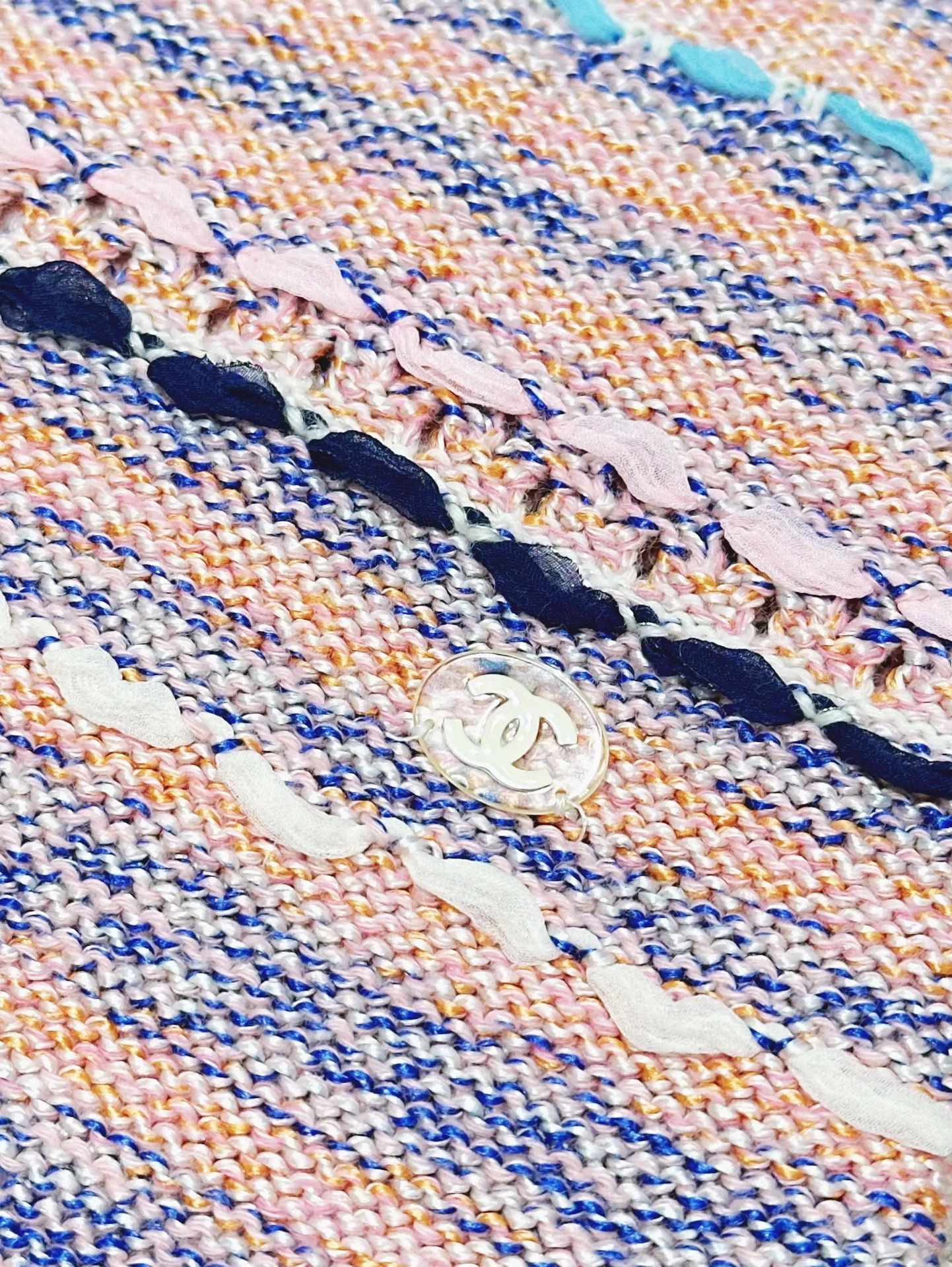 Chanel Chanel Pink Blue Stripe Knit Dress Size US 36 / EU 52 - 3 Thumbnail