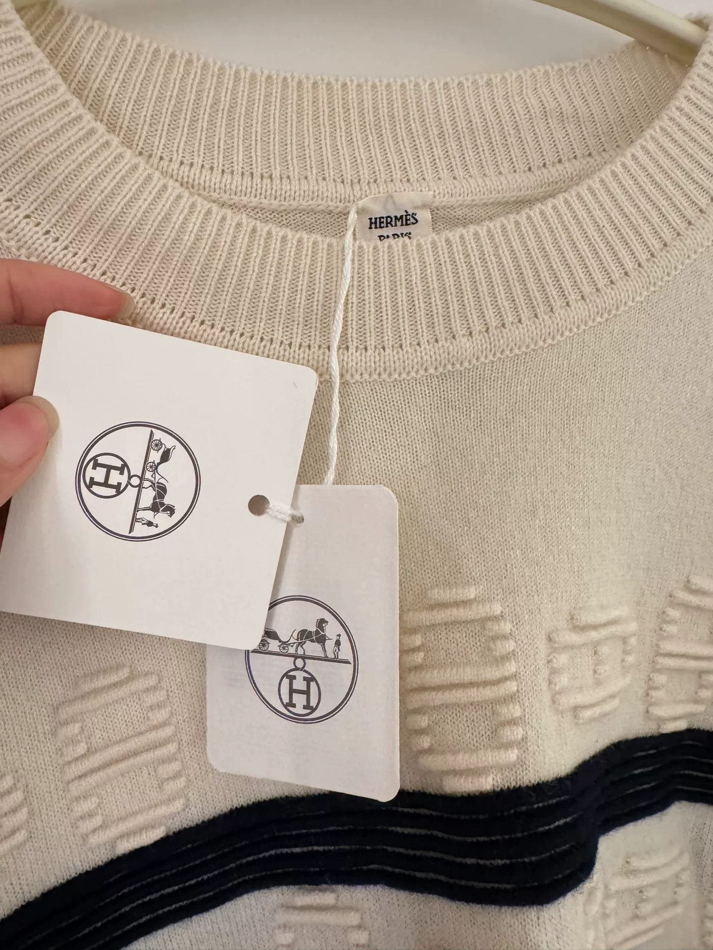 Hermes Hermes Blue Stripe Cashmere Sweater Size US S / EU 44-46 / 1 - 4 Thumbnail