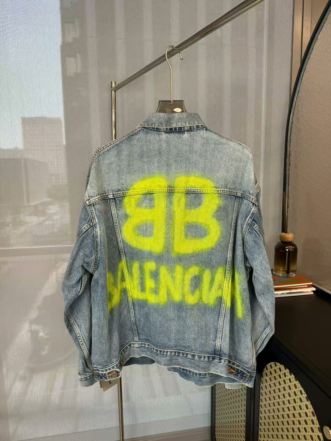 Balenciaga Balenciaga Fluorescent Green Denim Jacket Size US S / EU 44-46 / 1 - 2 Thumbnail