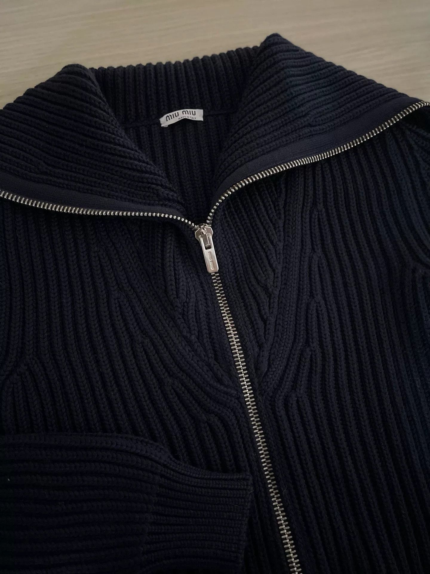Miu Miu Miumiu Black Knit Zip Jacket IT38 Special Price Size US S / EU 44-46 / 1 - 4 Thumbnail