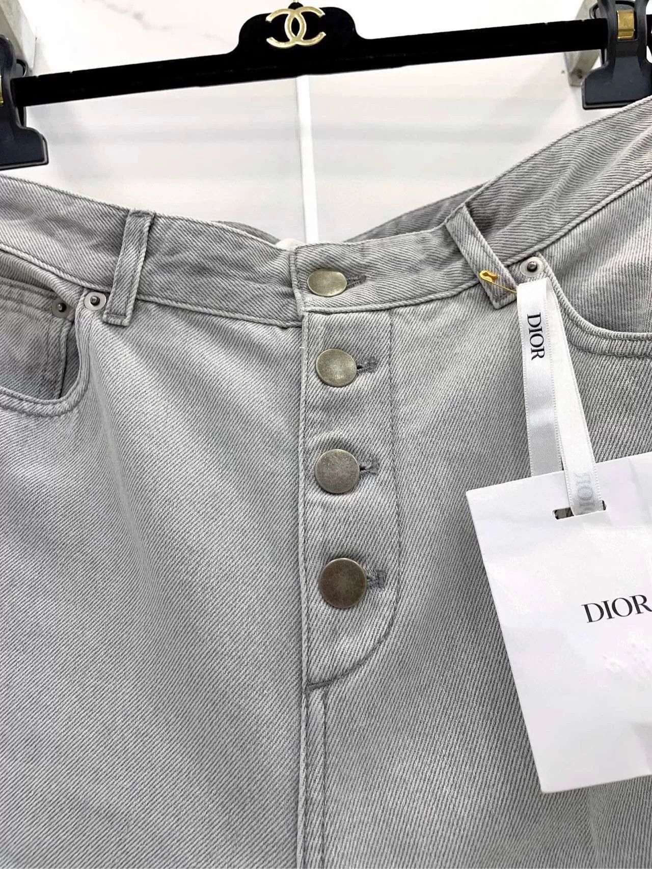 Dior gray wide-leg jeans by Dior Size US 38 / EU 54 - 7 Thumbnail