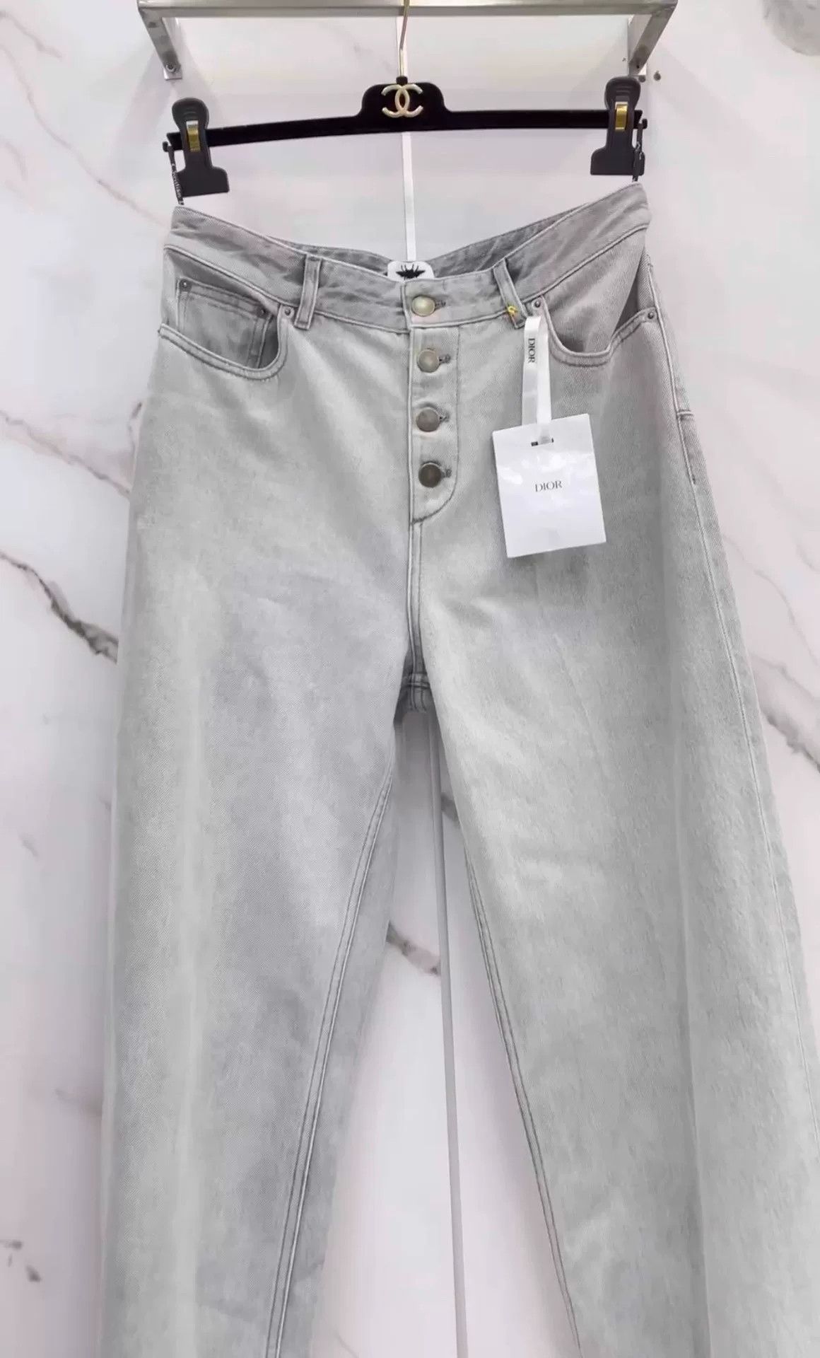 Dior gray wide-leg jeans by Dior Size US 38 / EU 54 - 3 Thumbnail