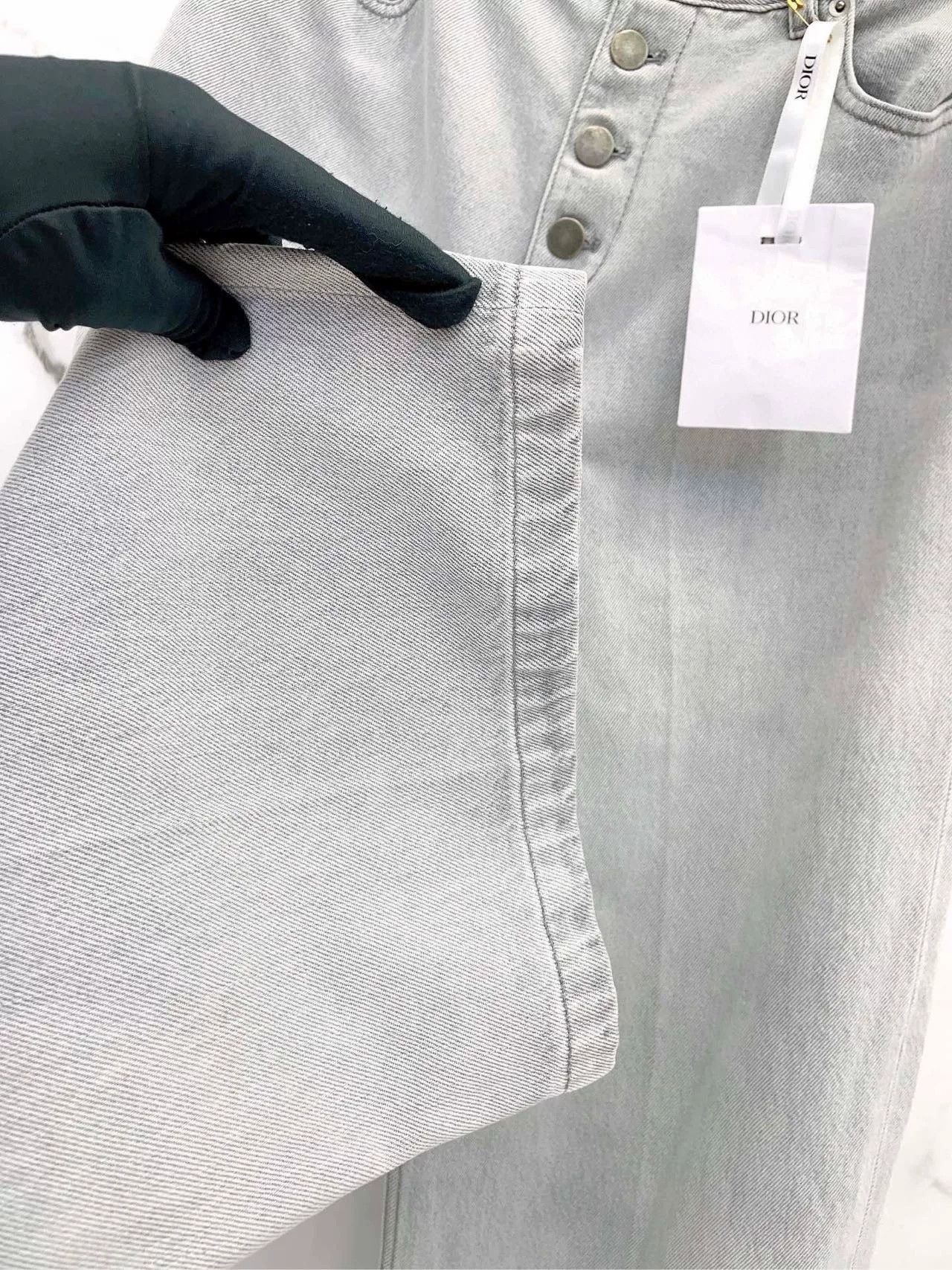 Dior gray wide-leg jeans by Dior Size US 38 / EU 54 - 5 Thumbnail