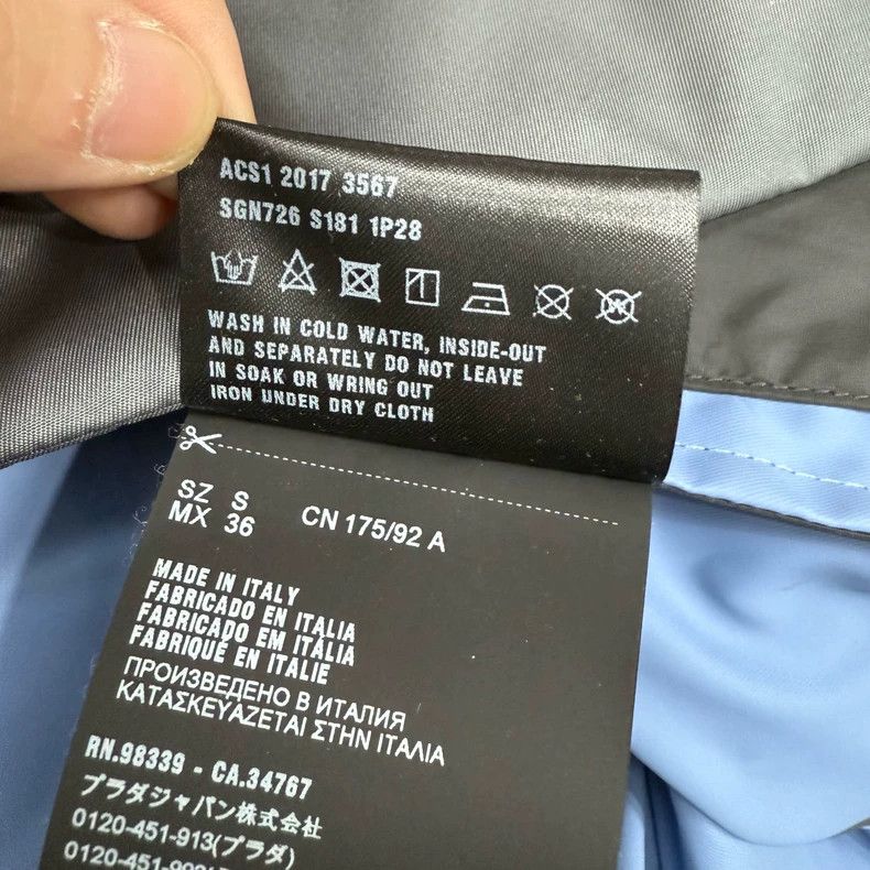 Prada Prada Gray Nylon Velcro Jacket S Size US S / EU 44-46 / 1 - 5 Thumbnail