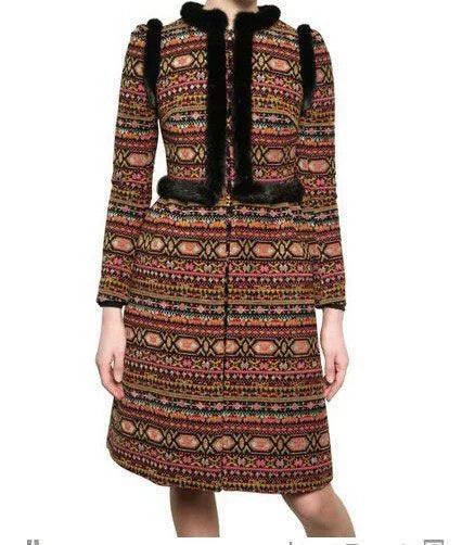 Valentino Valentino Mink Fur Wool Patchwork Coat Size US M / EU 48-50 / 2 - 8 Thumbnail