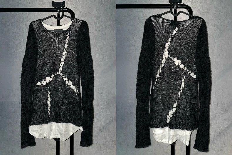 Number (N)ine Number Nine Spider Web Destroyed Sweater Size US S / EU 44-46 / 1 - 4 Thumbnail