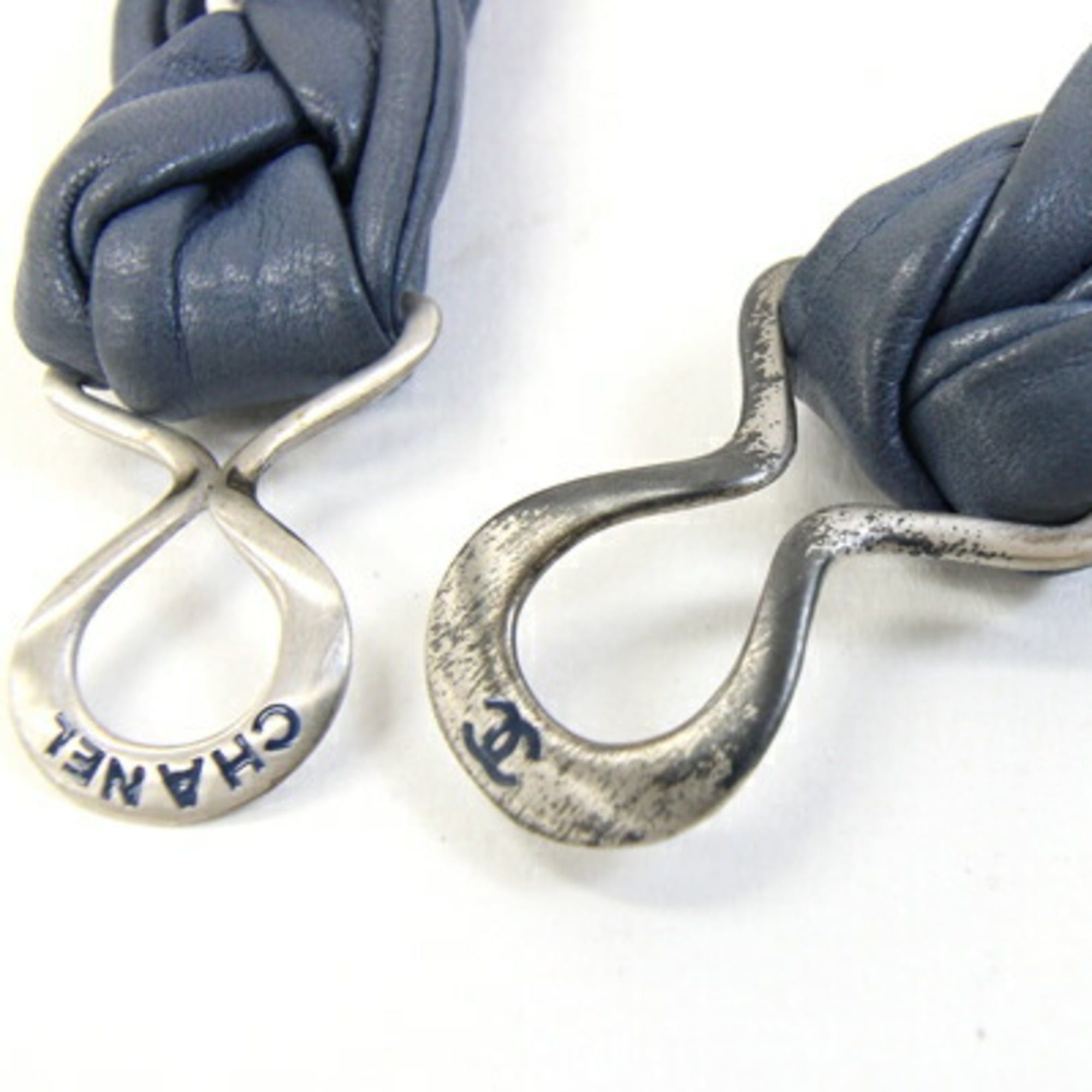 Chanel Chanel Belt, Blue-Gray Leather, 05P, 2005 Model, Old Women's, CHANEL Size ONE SIZE - 6 Thumbnail