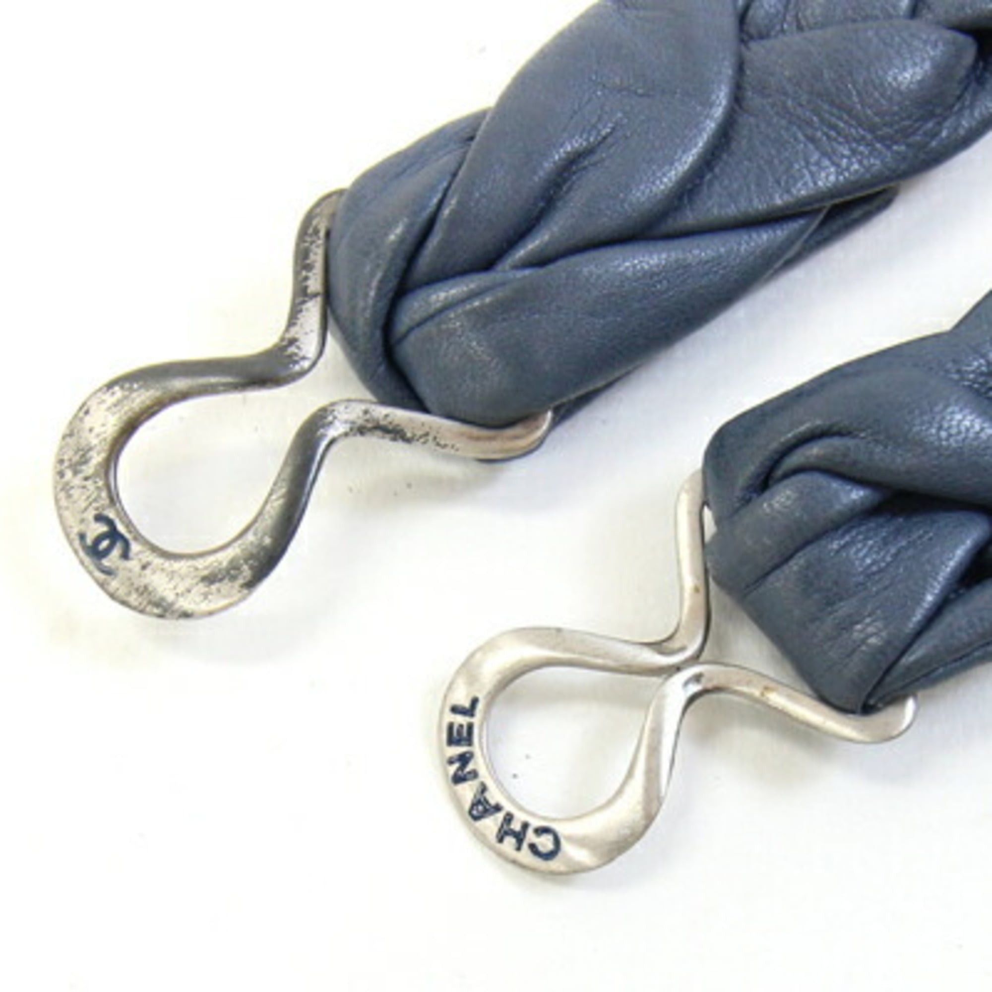 Chanel Chanel Belt, Blue-Gray Leather, 05P, 2005 Model, Old Women's, CHANEL Size ONE SIZE - 2 Thumbnail
