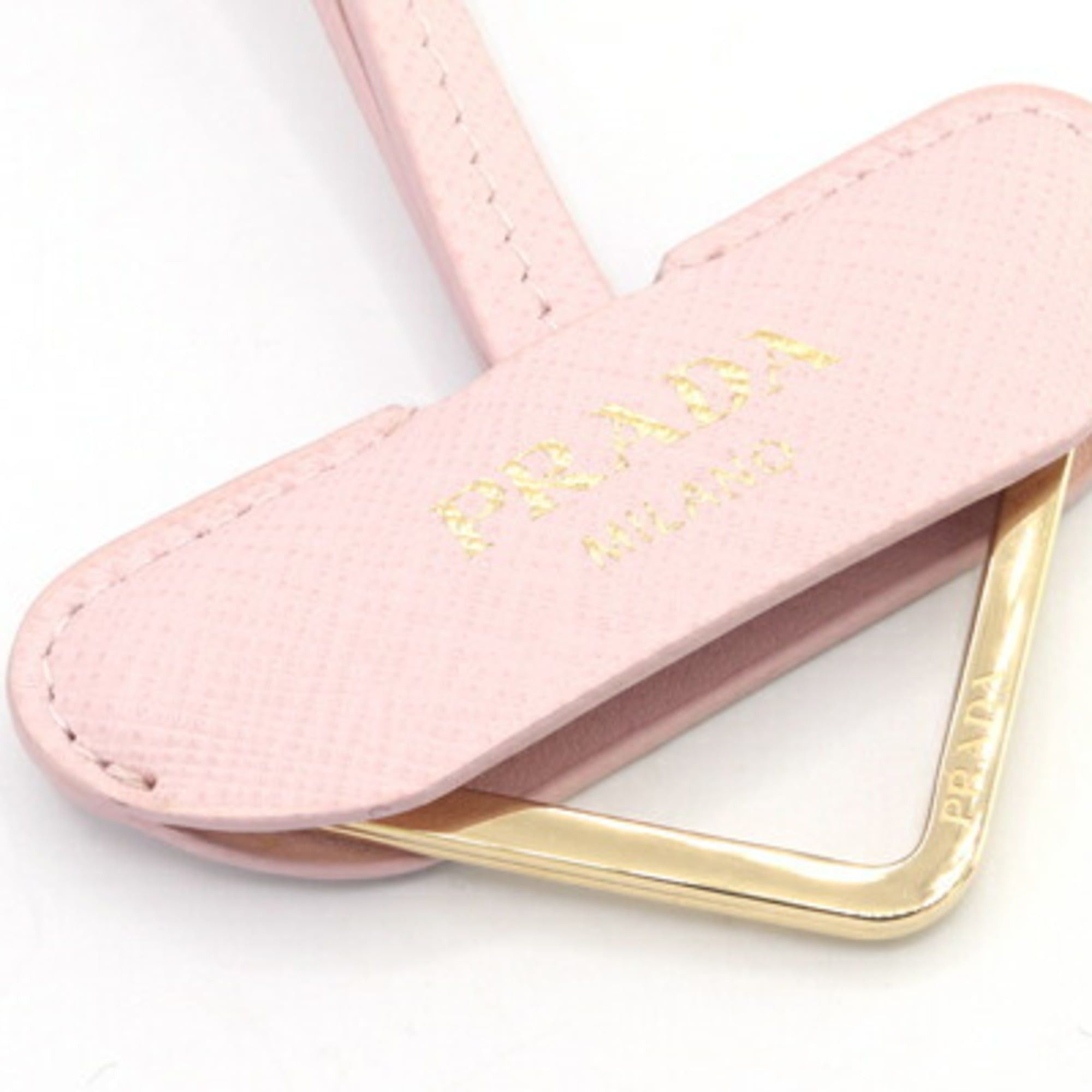 Prada Prada Neck Strap 1PP184 Pink Leather Keychain Key Ring Bag Charm Triangle Women's PRADA Size ONE SIZE - 3 Thumbnail