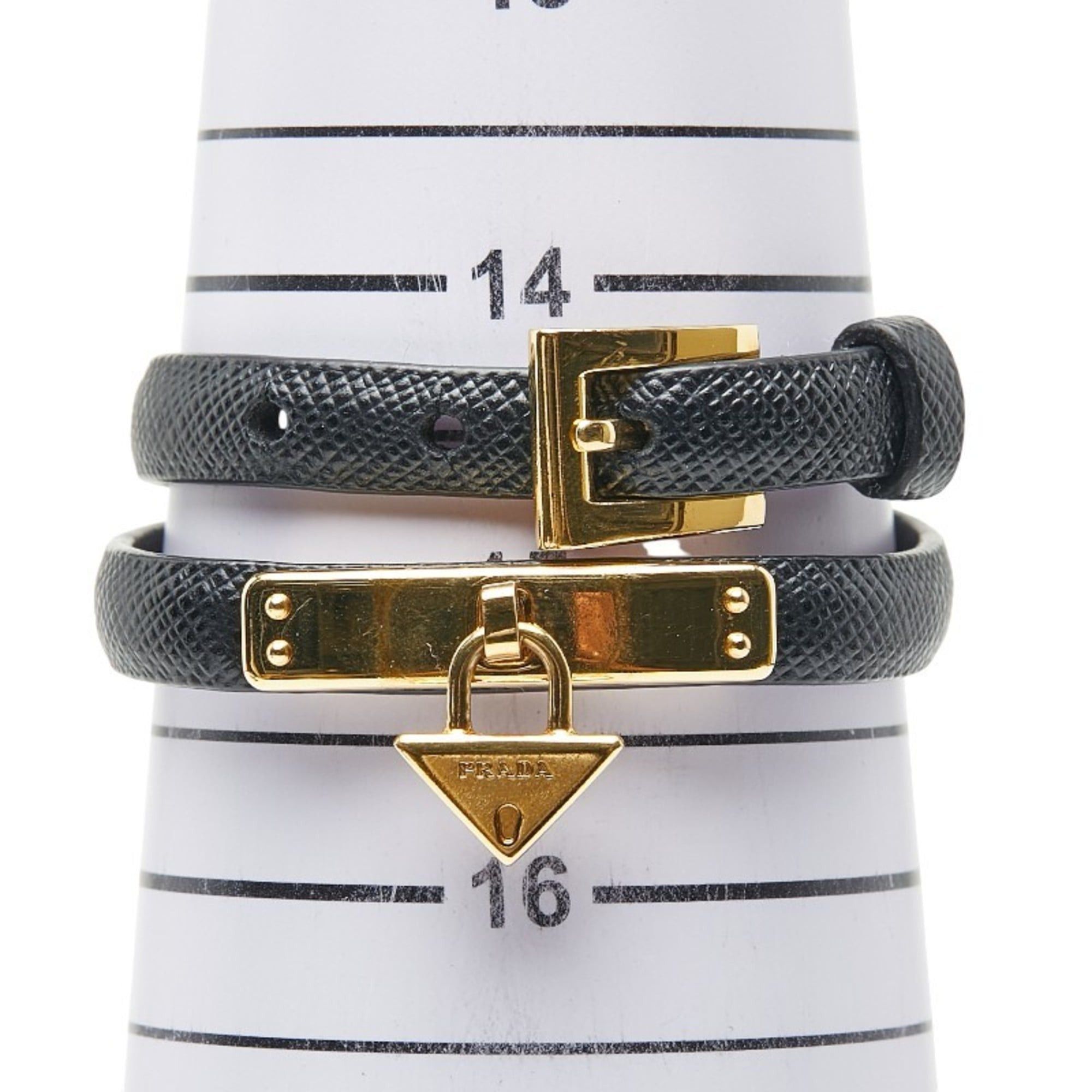 Prada Prada bracelet in black Saffiano leather for women. Size ONE SIZE - 6 Thumbnail