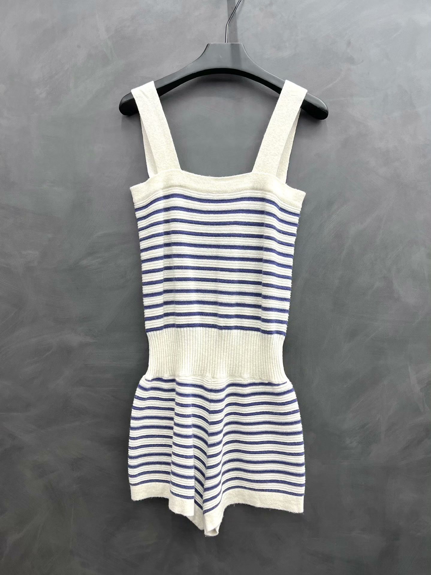 Chanel Chanel Runway Blue Stripe Cashmere Jumpsuit Size US 36 / EU 52 - 3 Thumbnail
