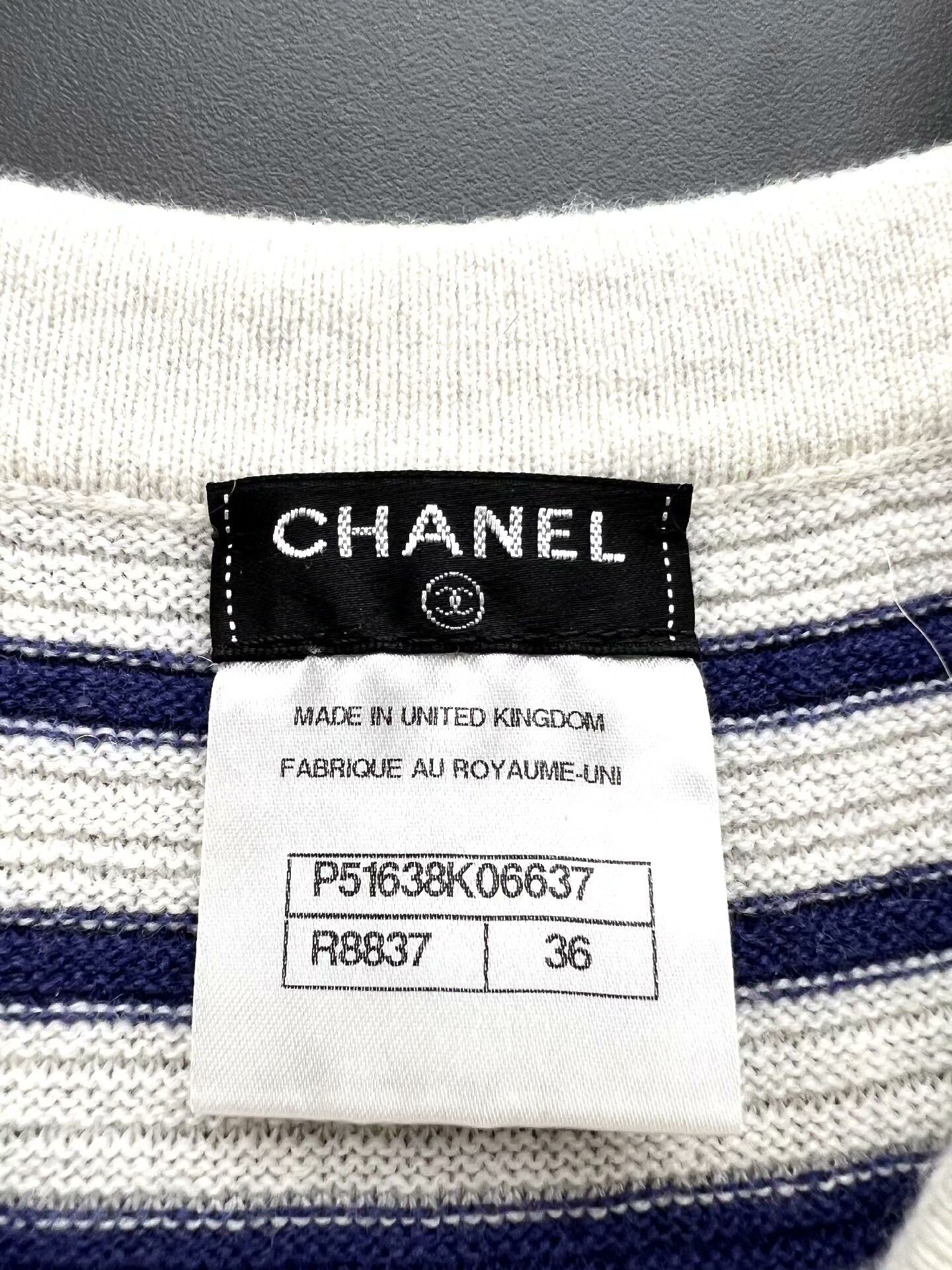 Chanel Chanel Runway Blue Stripe Cashmere Jumpsuit Size US 36 / EU 52 - 5 Thumbnail