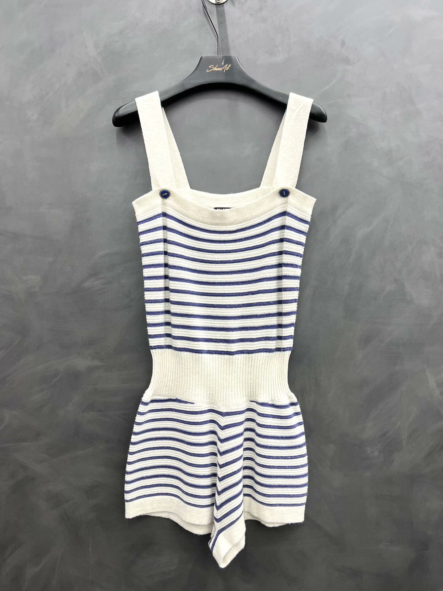 Chanel Chanel Runway Blue Stripe Cashmere Jumpsuit Size US 36 / EU 52 - 2 Thumbnail