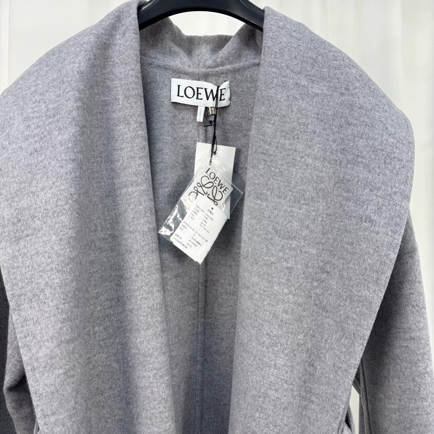 Loewe Loewe Gray Cashmere Coat with Belt Size US XS / EU 42 / 0 - 3 Thumbnail