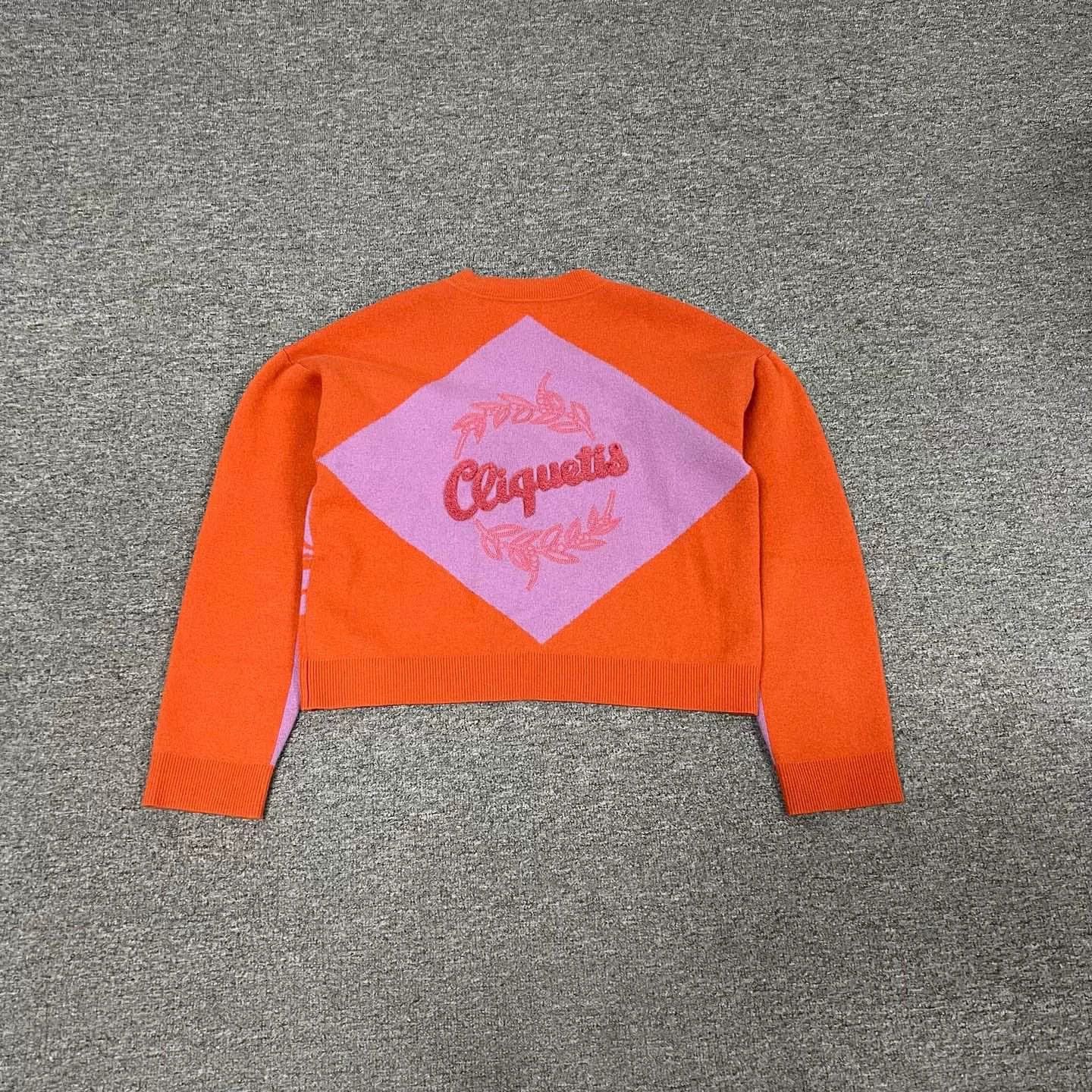 Hermes Hermes Orange Cashmere Cardigan with Flocking Size US S / EU 44-46 / 1 - 2 Thumbnail