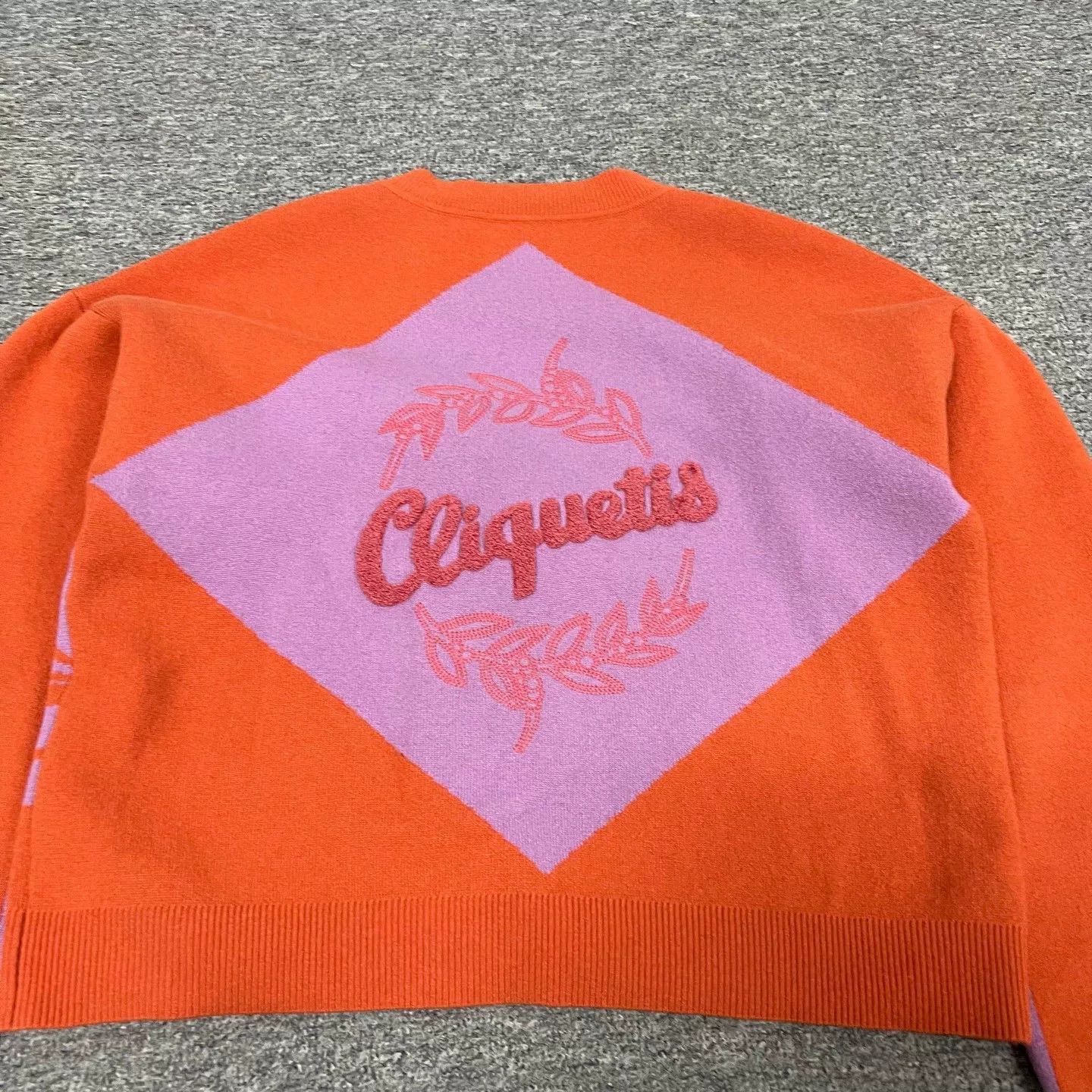 Hermes Hermes Orange Cashmere Cardigan with Flocking Size US S / EU 44-46 / 1 - 5 Thumbnail