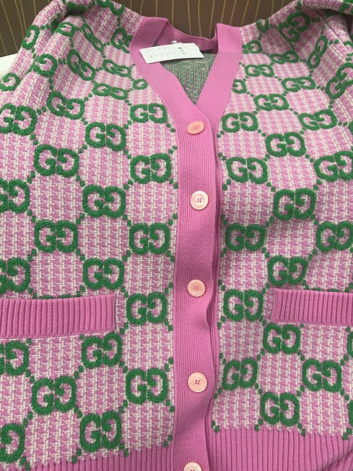 Gucci Gucci Pink Monogram Wool Cardigan XS Size US XS / EU 42 / 0 - 5 Thumbnail