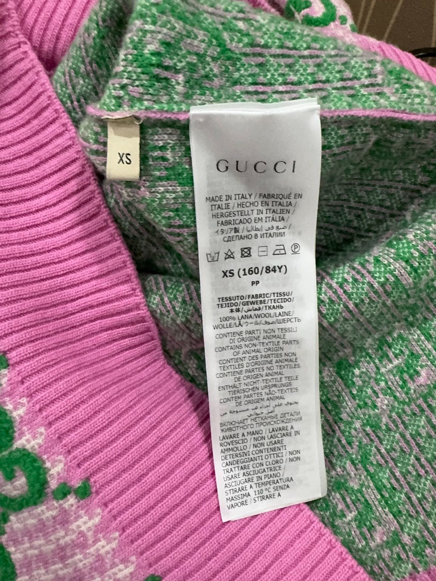 Gucci Gucci Pink Monogram Wool Cardigan XS Size US XS / EU 42 / 0 - 4 Thumbnail