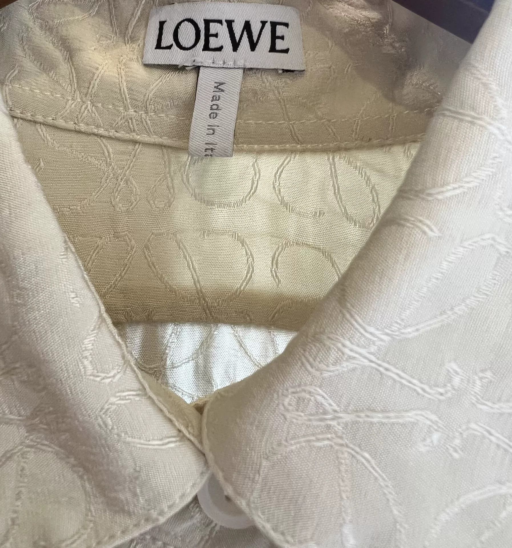 Loewe Loewe Beige Silk Embroidered Shirt Dress Size US S / EU 44-46 / 1 - 3 Thumbnail