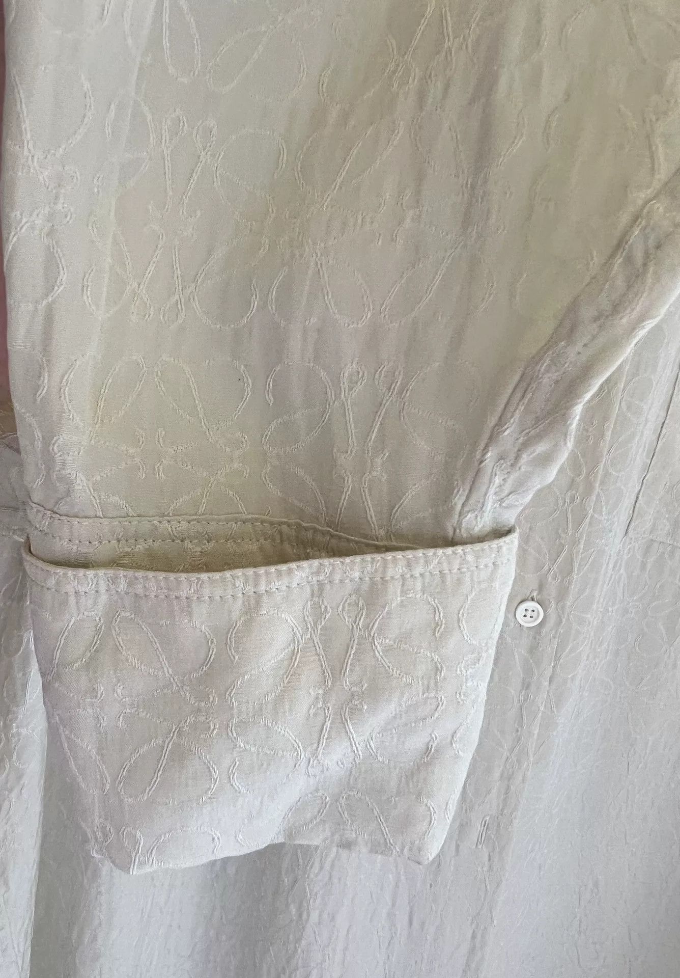 Loewe Loewe Beige Silk Embroidered Shirt Dress Size US S / EU 44-46 / 1 - 7 Thumbnail