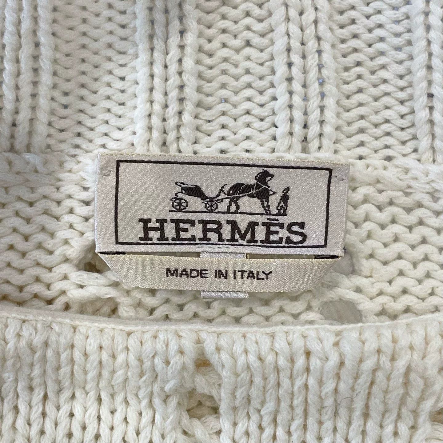 Hermes Hermès Beige Hollow Knit Sweater Size US M / EU 48-50 / 2 - 5 Thumbnail